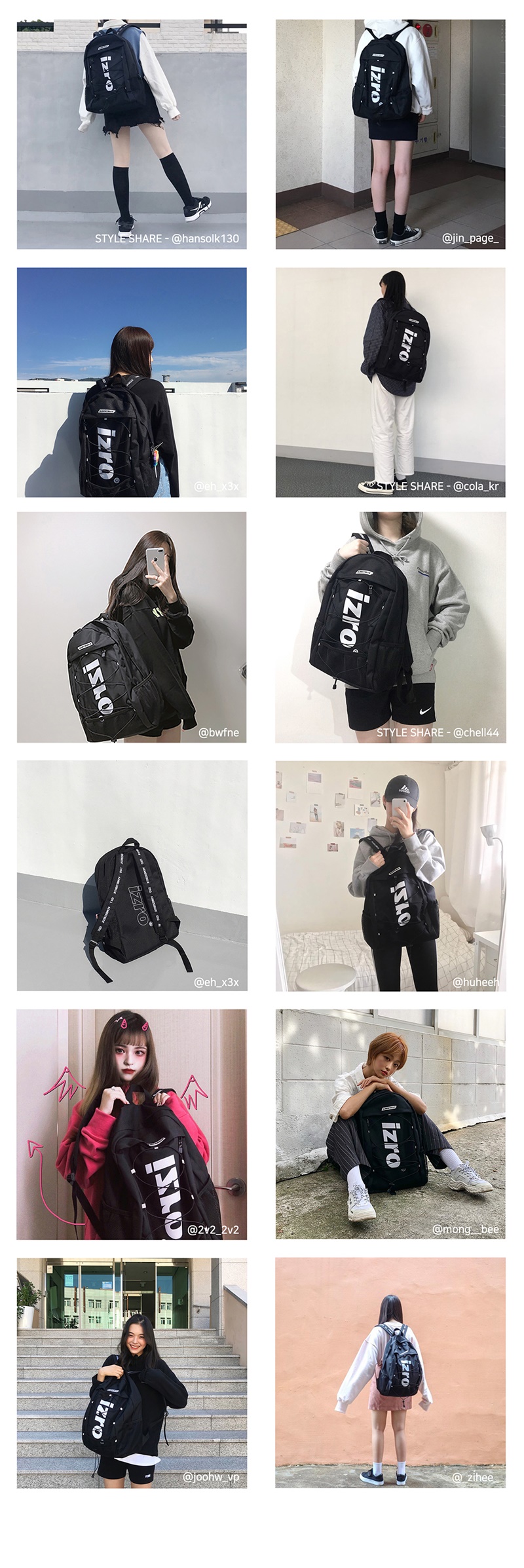 jp.ktown4u.com : Almostlbue X Izro Backpack [Black]